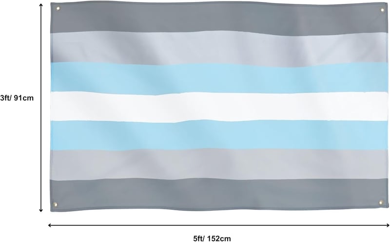 Runesol Demiboy Pride Zászló 150x90cm, LGBT+ Büszkeség Zászló Beltéri Kültéri