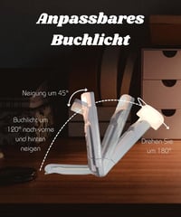 Runesol Fehér könyvszorítós olvasólámpa USB tölthető LED fény 3 szemkímélő mód 80 óra üzemidővel 4