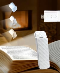 Runesol Fehér könyvszorítós olvasólámpa USB tölthető LED fény 3 szemkímélő mód 80 óra üzemidővel 1