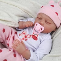 RUNGQIANY Realistická bábika Reborn 55 cm so zatvorenými očami, z mäkkého silikónového vinylu, novorodenec dievčatko s doplnkami pre deti od 3 rokov 2