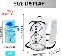 Runlight futófutó mellény vízpalackkal, állítható mellkasi szíjak, uniszex - Einheitsgröße, White 2