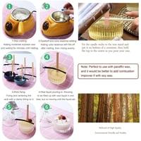 Runmeihe 25 bucăți fitil de lemn pentru lumânări cu 25 de suporți metalici, fitil natural din lemn fără fum pentru confecționarea lumânărilor DIY, accesorii artizanale ecologice 3