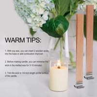 Runmeihe 25 bucăți fitil de lemn pentru lumânări cu 25 de suporți metalici, fitil natural din lemn fără fum pentru confecționarea lumânărilor DIY, accesorii artizanale ecologice 2