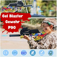 RUNQI Elektromos Gel Blaster P90 Pisztoly Biztonsági Szemüveggel Piros - Red Graphite 2