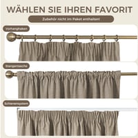Perdele opace termoizolante Runyéla, 100% blackout, culisante, cu bandă de încrețire, 260x140 cm, 2 bucăți, aspect de in, pentru sufragerie 2