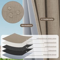 Perdele opace termoizolante Runyéla, 100% blackout, culisante, cu bandă de încrețire, 260x140 cm, 2 bucăți, aspect de in, pentru sufragerie 4