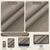 Perdele opace termoizolante Runyéla, 100% blackout, culisante, cu bandă de încrețire, 260x140 cm, 2 bucăți, aspect de in, pentru sufragerie 9