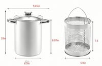 RUNZI posuda za šparoge od nehrđajućeg čelika s košarom za kuhanje na pari i poklopcem - 16 cm, 4 L 2
