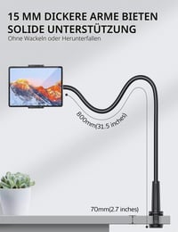 Rupoku flexibilný držiak na tablet s husím krkom na posteľ pre iPad Air Mini, Samsung Galaxy, Switch, Kindle a iPhone, pre zariadenia s uhlopriečkou 4,0 – 10,5 palca 3
