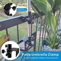 RURIZHONGTIAN Držiak na slnečník na balkónové zábradlie, nastaviteľný upevňovací prvok na balkónový slnečník, priemer 40 mm, pre šírku do max. 6 cm 5