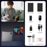11-palcový tablet RUSHAR, Android 15, 36 GB RAM + 256 GB ROM (2 TB TF), 5G/2,4G WiFi, osemjadrový procesor 2,0 GHz, 2000x1200, 8000 mAh, 13 MP + 8 MP, GPS, rozpoznávanie tváre 8