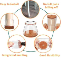 RUSIDO 20 db Szilikon Szék Lábvédő Sapka, Csúszásgátló Parkettvédelem 33-50 mm, Padlóvédő Feltét 6