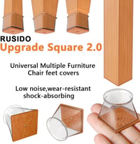 RUSIDO 20db Szögletes Szék Lábvédő Sapka Szilikon Tiszta 19-27mm Padlóvédelem 7