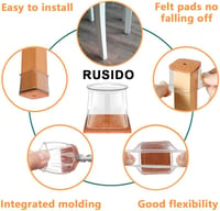 RUSIDO 20db Szögletes Szék Lábvédő Sapka Szilikon Tiszta 19-27mm Padlóvédelem 6