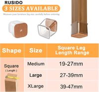 RUSIDO Szögletes szék lábvédő sapka átlátszó szilikon, 26-40 mm - 35 db 4