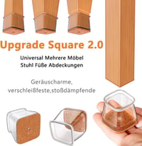 RUSIDO 35 db Szögletes Szék Lábvédő Sapka, Szilikon Védőkupak Fa Padlóhoz, Csúszásgátló Feltét 39-47 mm 8