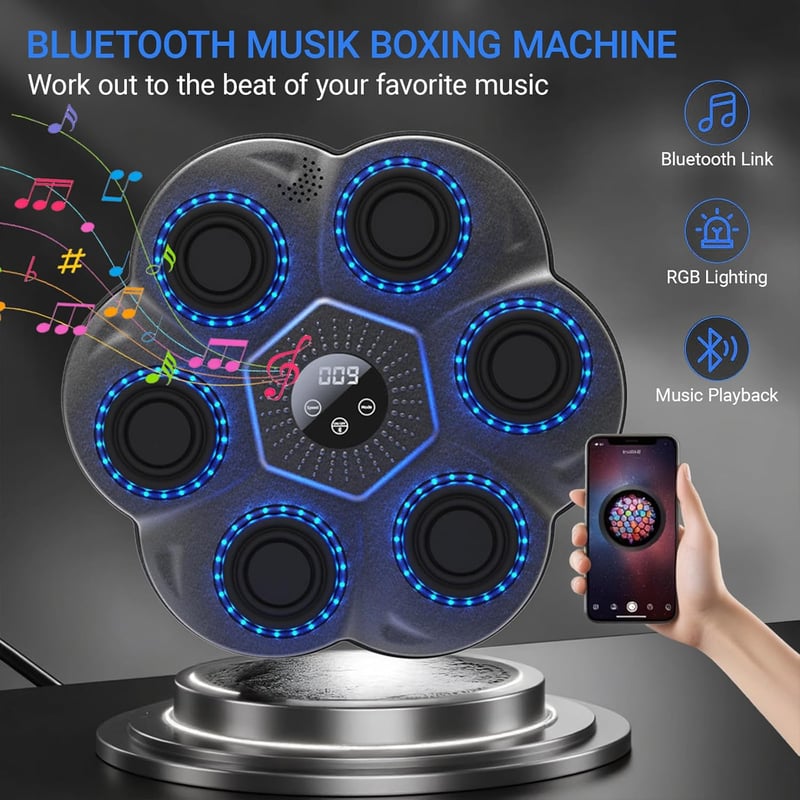 Ruspela Bluetooth Boxzsák Felnőtteknek 9 Mód 18 Sebesség LED Világítás