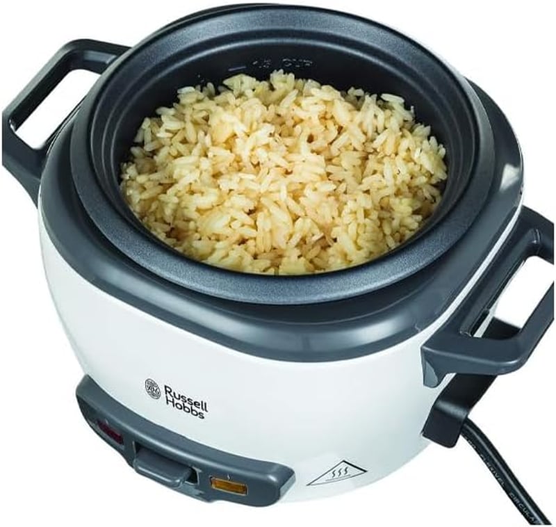 Russell Hobbs 0,4 literes mini rizsfőző, melegen tartás funkcióval, teflon bevonatú levehető edénnyel