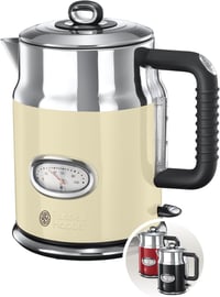 Russell Hobbs 1.7L Retro Vízforraló Krém-Inox Gyors Forrásítás Hőmérsékleti Kijelzővel 1