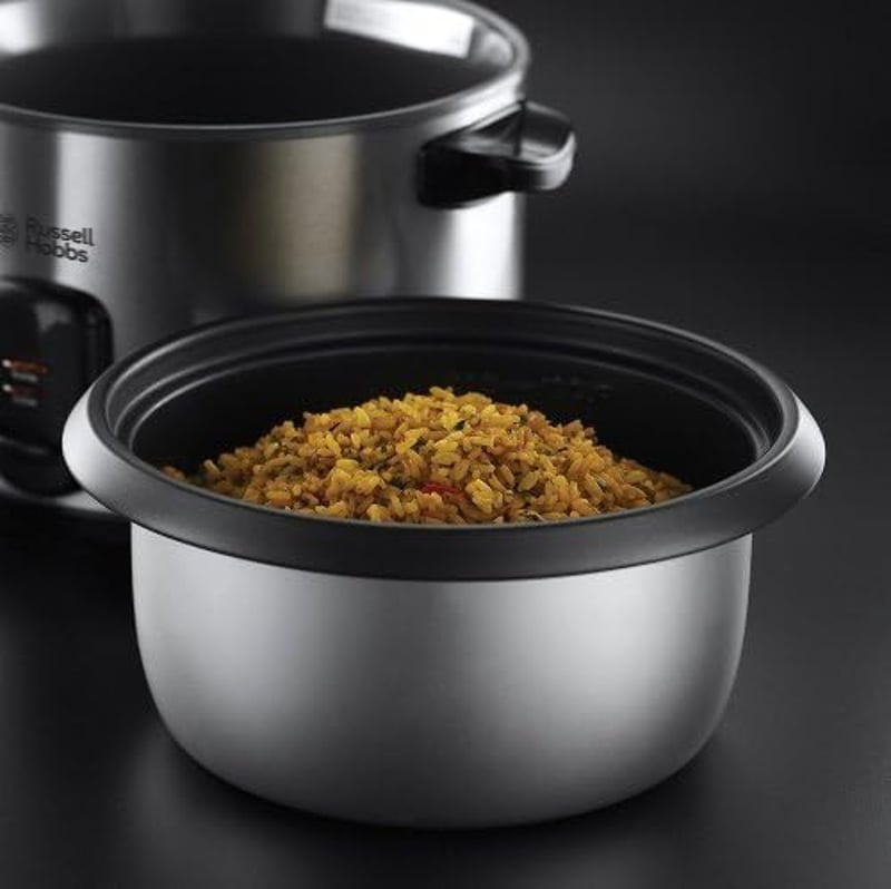 Russell Hobbs 1.8L rizsfőző melegentartó funkcióval, gőzöléssel és rozsdamentes acél kialakítással