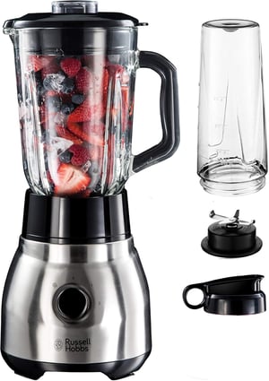 Russell Hobbs 23821-56 2 u 1 blender s staklenim vrčem od 1,5 l i "to-go" posudom od 600 ml, nehrđajući čelik, za pripremu smoothija