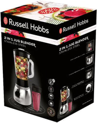 Russell Hobbs 2 az 1-ben Turmixgép Üveg Tartállyal, Hordozható Pohárral és 0.8 LE Motorral 10