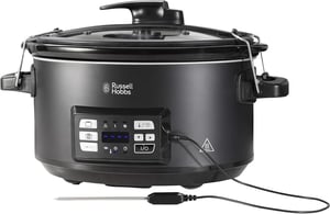 Russell Hobbs 25630-56 3-u-1 višenamjensko kuhalo, sporo kuhalo, sous vide i posuda za pečenje s termometrom za meso, keramička posuda od 6,5 l, digitalni zaslon, timer