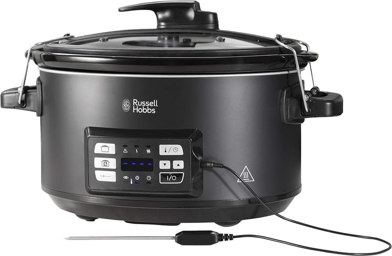 Russell Hobbs 25630-56 Multivarník 3 v 1, pomalý hrniec, sous-vide a panvica na pečenie s teplomerom na mäso, 6,5 l keramická nádoba, digitálny displej, časovač
