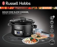 Russell Hobbs 25630-56 Multivarník 3 v 1, pomalý hrniec, sous-vide a panvica na pečenie s teplomerom na mäso, 6,5 l keramická nádoba, digitálny displej, časovač 8