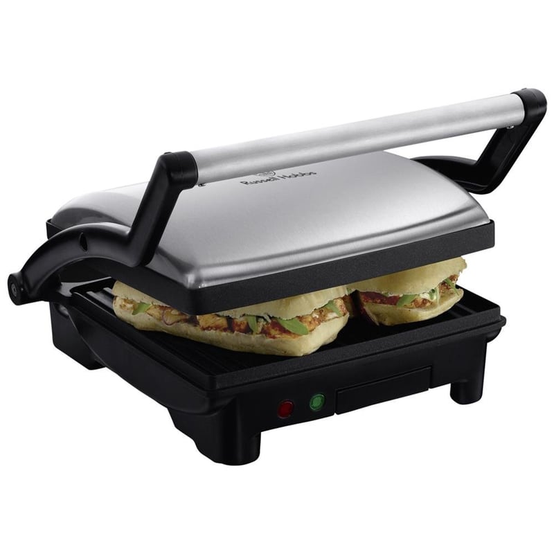 Russell Hobbs 3 az 1-ben Kontakt Grill, Panini és Szendvicssütő, Tapadásmentes Lapok, Rozsdamentes Acél/Fekete