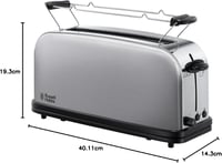 Russell Hobbs Adventure hosszú résés kenyérpirító, 1000W, rozsdamentes acél, 6 fokozat 7
