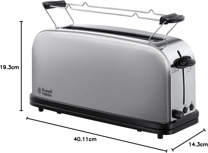 Russell Hobbs Adventure hosszú résés kenyérpirító, 1000W, rozsdamentes acél, 6 fokozat