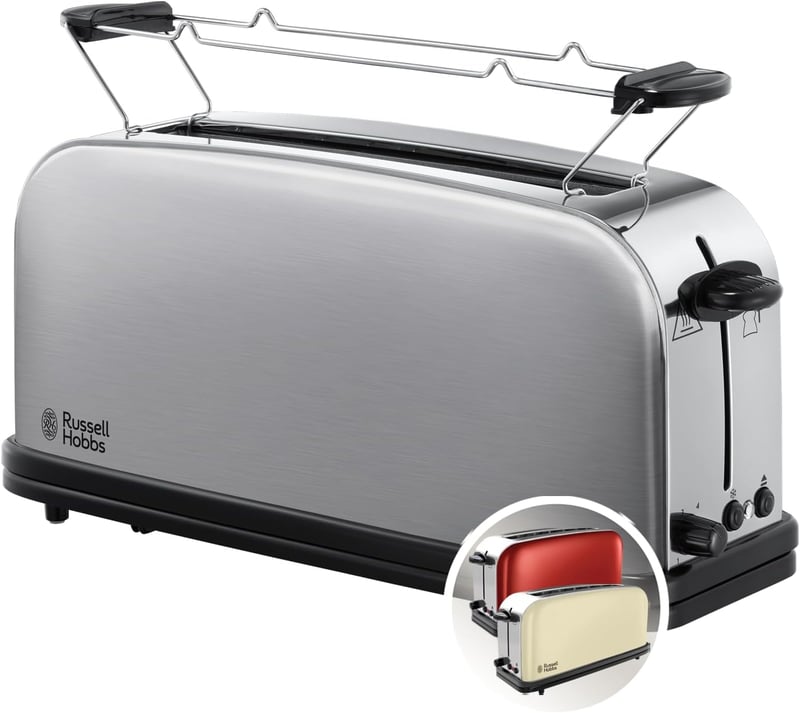 Russell Hobbs Adventure hosszú résés kenyérpirító, 1000W, rozsdamentes acél, 6 fokozat