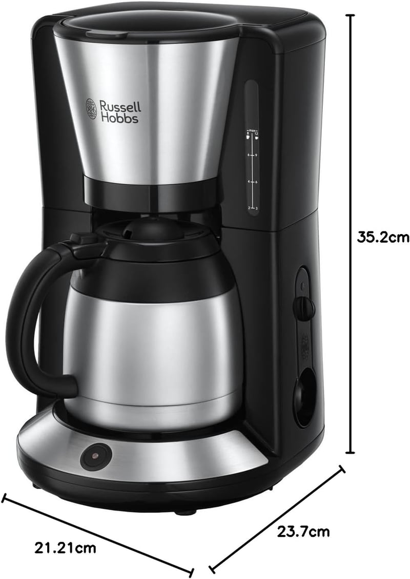 Russell Hobbs Adventure Kávéfőző 1-8 Csészéhez, 1L Termikus Kancsó, 1100W