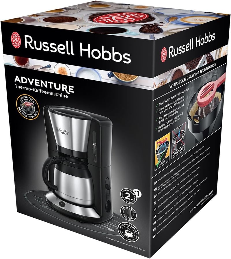 Russell Hobbs Adventure Kávéfőző 1-8 Csészéhez, 1L Termikus Kancsó, 1100W