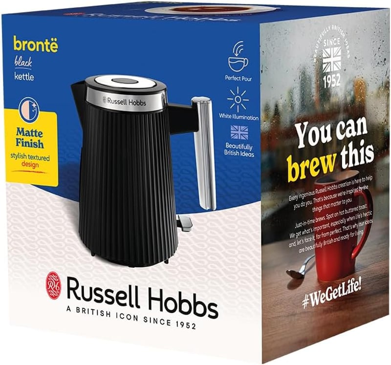 Russell Hobbs Brontë Black 1.7L Elektromos Vízforraló 2400W Rozsdamentes