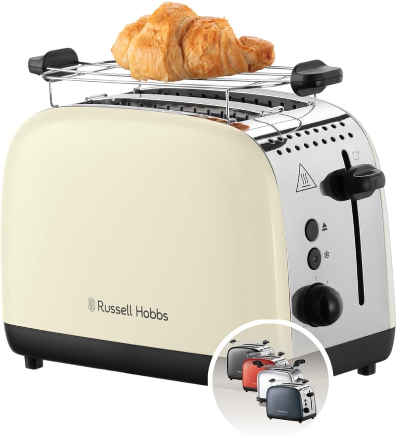 Russell Hobbs Colours Plus 2 szeletes kenyérpirító krém rozsdamentes acél extra széles nyílásokkal