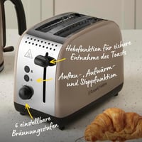 Russell Hobbs Colours Plus 26931-56 kenyérpirító, 2 szeletes - mocha, 1100 W 2
