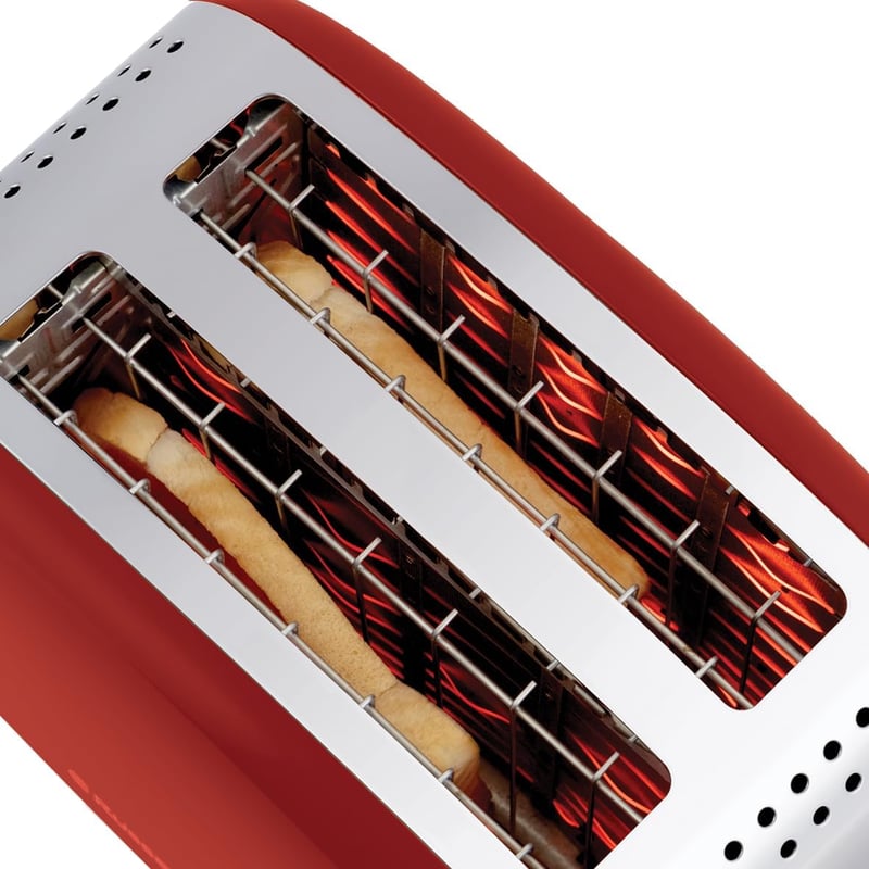Russell Hobbs Colours Plus Piros Kenyérpirító 2 Szeletes Extra Széles Nyílás 1600W