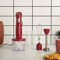 Russell Hobbs Desire Red 3az1-ben kézi mixer, habverő és aprító 600ml pohárral 2
