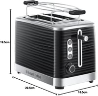 Russell Hobbs Inspire 24371-56 Kenyérpirító 2 Szeletes Fekete Fényes Kivitelben Széles Nyílásokkal 3