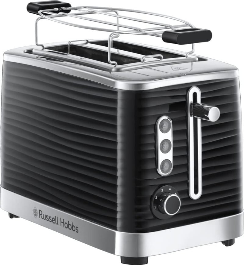 Russell Hobbs Inspire 24371-56 Kenyérpirító 2 Szeletes Fekete Fényes Kivitelben Széles Nyílásokkal