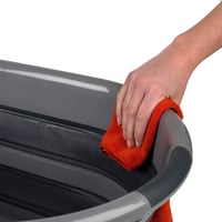 Coș de rufe oval pliabil Russell Hobbs LA053879GRYEU, 27L, organizator de depozitare portabil, negru/gri 4