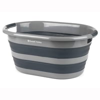 Coș de rufe oval pliabil Russell Hobbs LA053879GRYEU, 27L, organizator de depozitare portabil, negru/gri 1