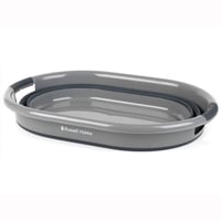 Coș de rufe oval pliabil Russell Hobbs LA053879GRYEU, 27L, organizator de depozitare portabil, negru/gri 2
