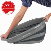 Coș de rufe oval pliabil Russell Hobbs LA053879GRYEU, 27L, organizator de depozitare portabil, negru/gri 7