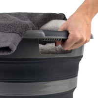 Coș de rufe oval pliabil Russell Hobbs LA053879GRYEU, 27L, organizator de depozitare portabil, negru/gri 5