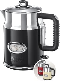 Russell Hobbs Retro Vízforraló 1.7L 2400W Fekete Rozsdamentes Acél Gyors Felmelegítés 1