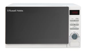 Russell Hobbs RHM2079A digitalna mikrovalna pećnica 20L 800W, 5 razina snage, 8 automatskih programa, bijela, sat, timer, automatsko odmrzavanje