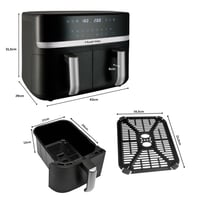 Teplovzdušná fritéza Russell Hobbs Satisfry 27681-56 s dvojitým košom 9 l — chybná, na náhradné diely: nejde zapnúť (stav: pozri 2. obrázok) 14